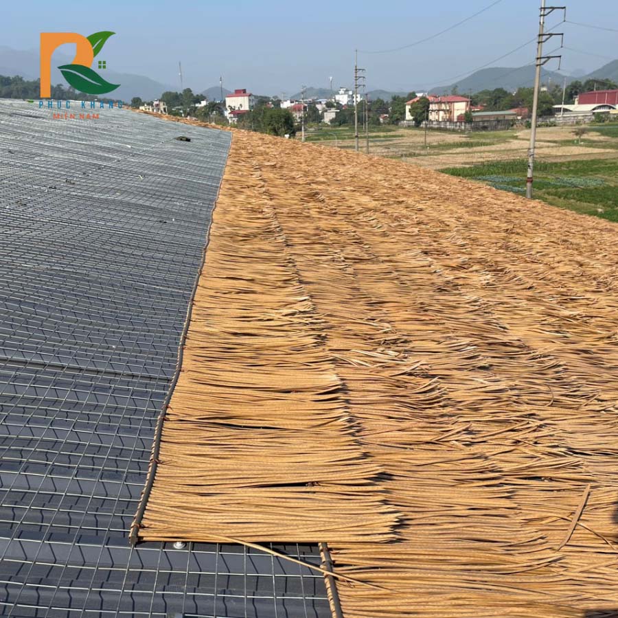 Thi công rơm nhân tạo giúp cách nhiệt cho mái tôn