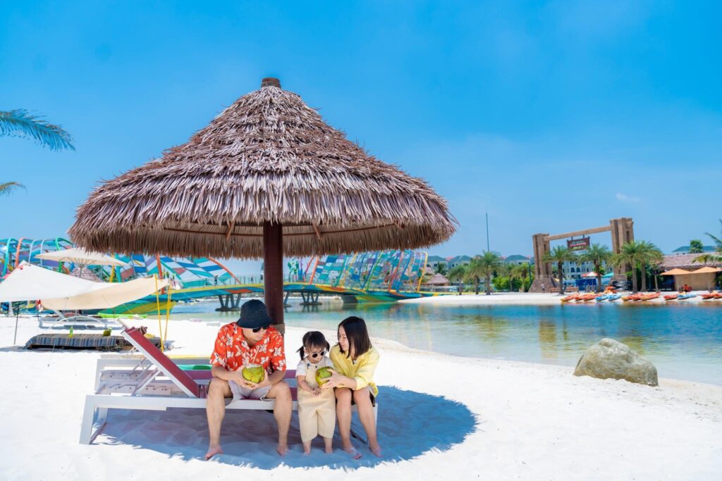 Chòi rơm nhân tạo tại Vinhomes ocean park 
