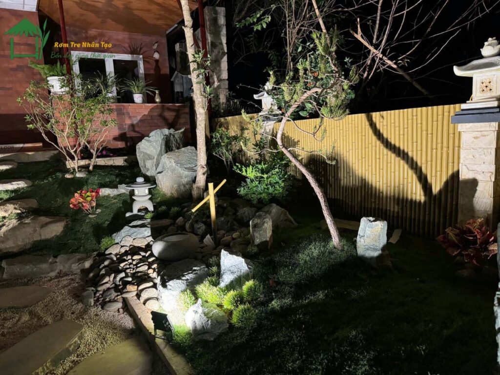 Ảnh thực tế khách sử dụng tấm tre nhân tạo ốp rào - Lâm Đồng