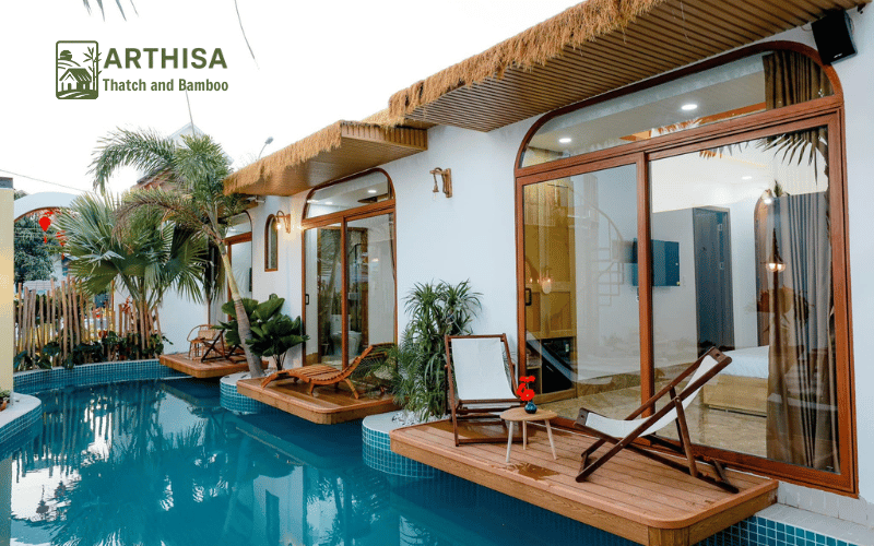 Resort ven biển lợp Rơm nhân tạo