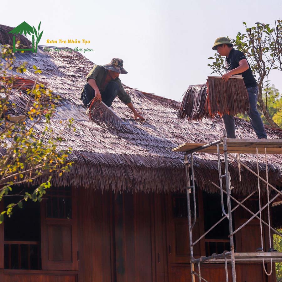 Mái lá nhân tạo màu nâu xám mã 4.0